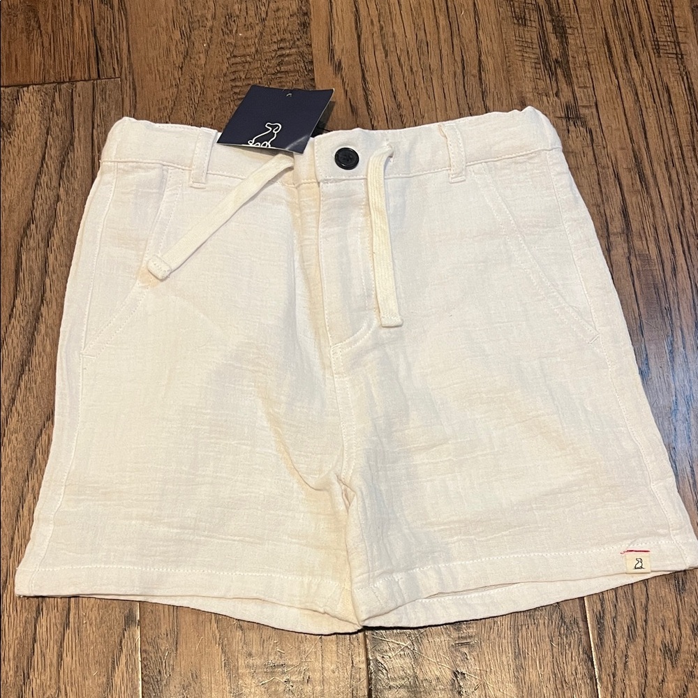NWT Me & Henry Boys White Muslin Kids Flat Front Shorts size 7/8